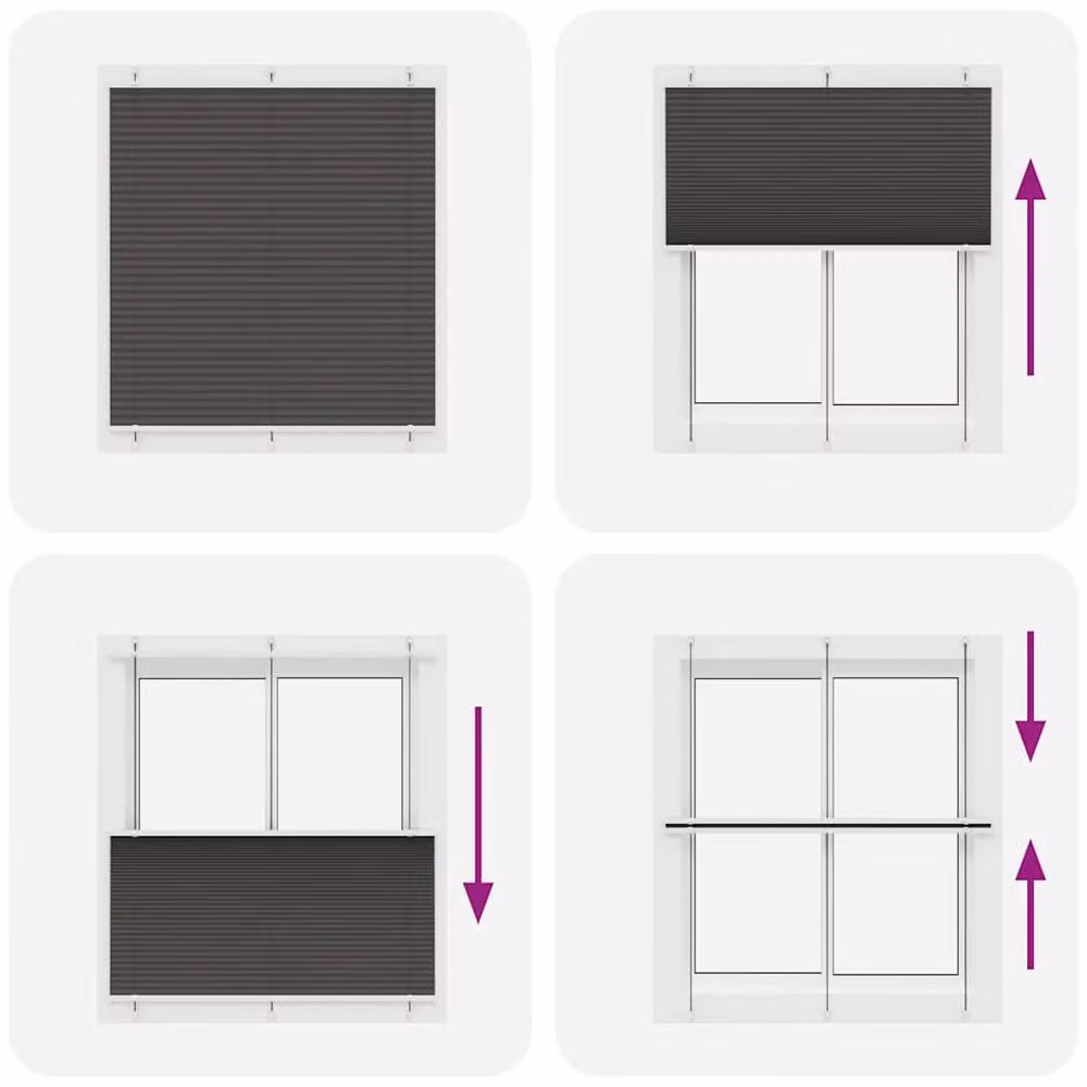 Berkfield Home Single Pleat Black Polyester Fabric Blind W: 120 cm, H: 150 cm – 4
