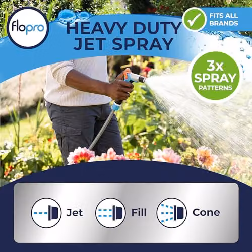 Flopro Blue Jet Spray Gun with 3 Spray Patterns and Flow Control Valve – 2