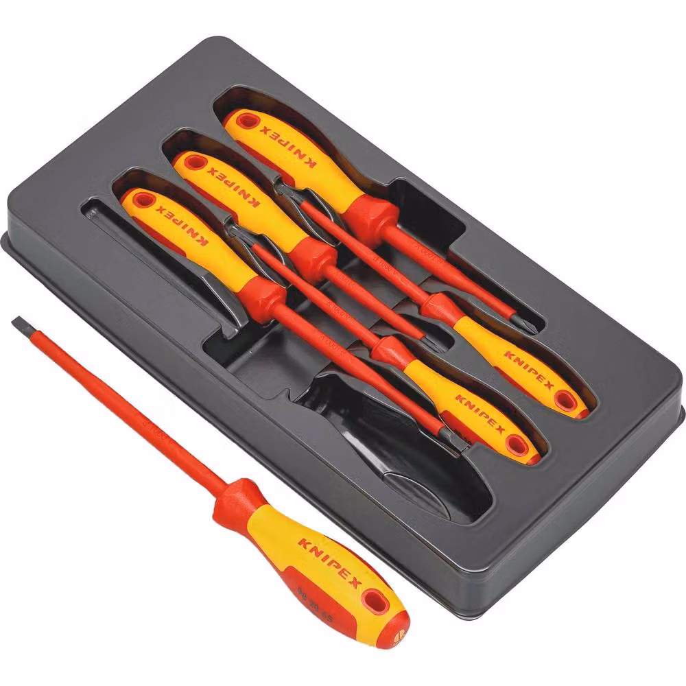 Knipex VDE Manual Screwdriver Set, 6 Piece, Red Steel – 3