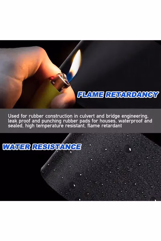 Living and Home Black EPDM Rubber Sheet, Waterproof and Shock Absorbent, W x W: 1 x 1 m – 5