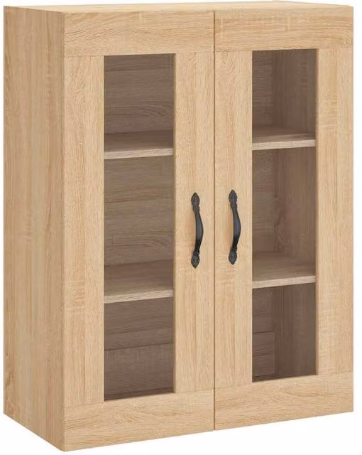 Berkfield Home Wall Mounted Sonoma Oak Cabinet in Light Oak, W: 69.5 cm, D: 34 cm, H: 90 cm