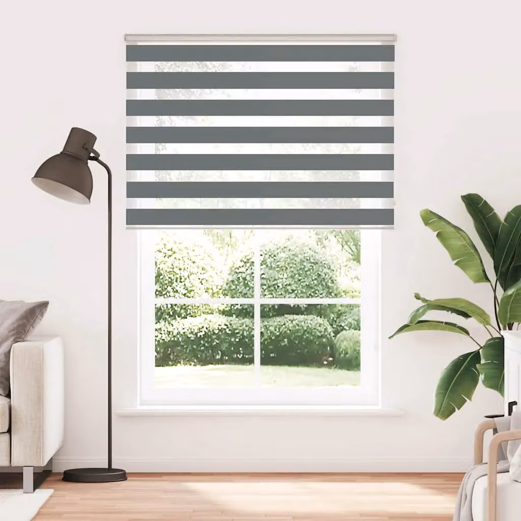 Berkfield Home Zebra Blind in Dark Grey, W: 160 cm, H: 200 cm – 2