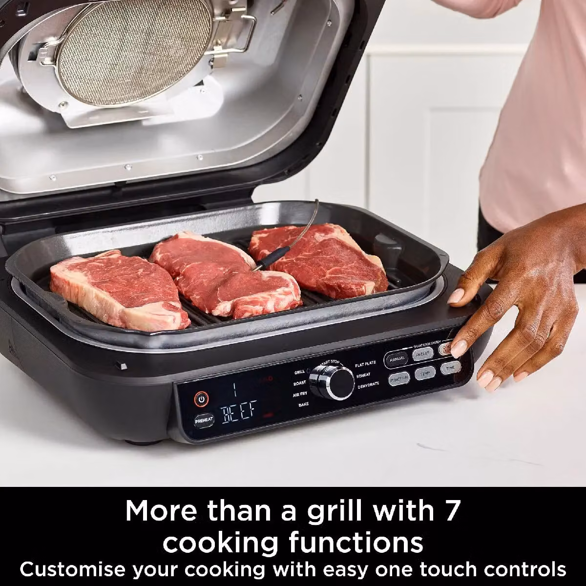 Ninja Foodi Max Pro Health Grill, Flat Plate and Air Fryer AG651UK, Black – 2