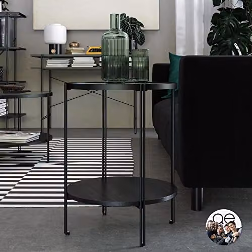 DHP Furniture Wainwright Round End and Side Table, Black, W: 44 cm, D: 44 cm, H: 55 cm – 2