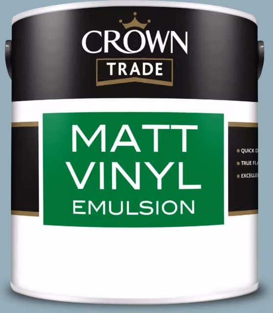 Crown Trade Matt Vinyl Dispersion Paint in Blue, Green and Multicolour, 2.5 l