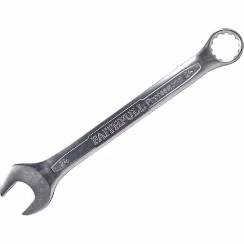 Faithfull 24mm Chrome Vanadium Combination Spanner in Silver