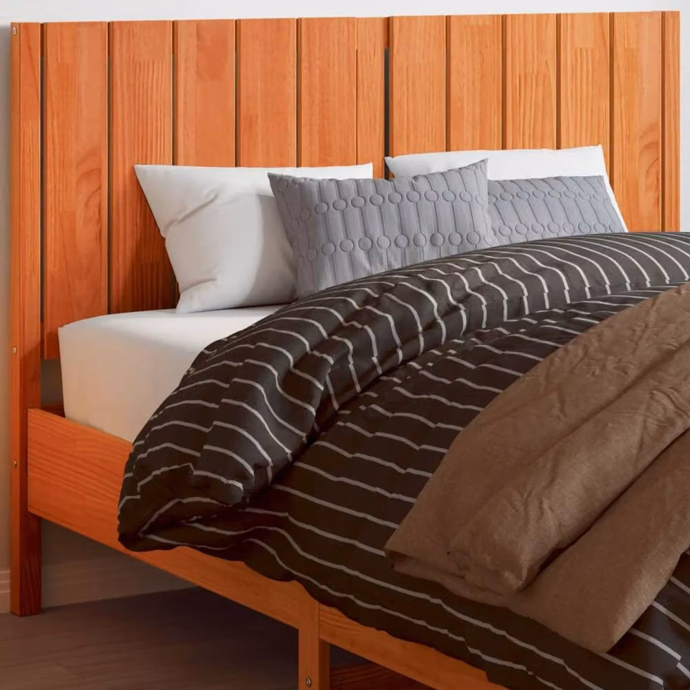 Berkfield Home Rustic Solid Wood Pine Headboard in Wax Brown, Width: 135 cm – 2