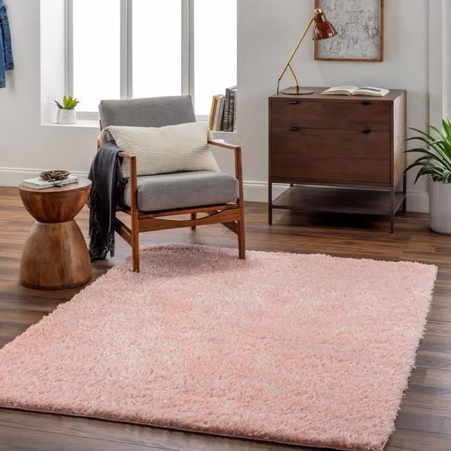 Livabliss Moda Round Shag Plush Pile Rug in Blue, Beige, Pink or Grey, Diameter: 120 cm – 1