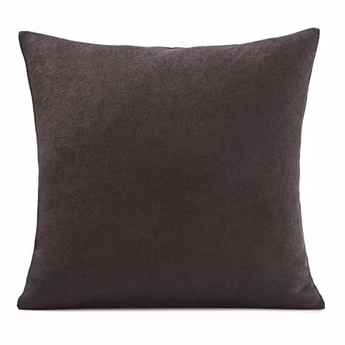 Alan Symonds Velvet Chenille Square Cushion in Brown, W/D/H: 45 x 45 x 45 cm