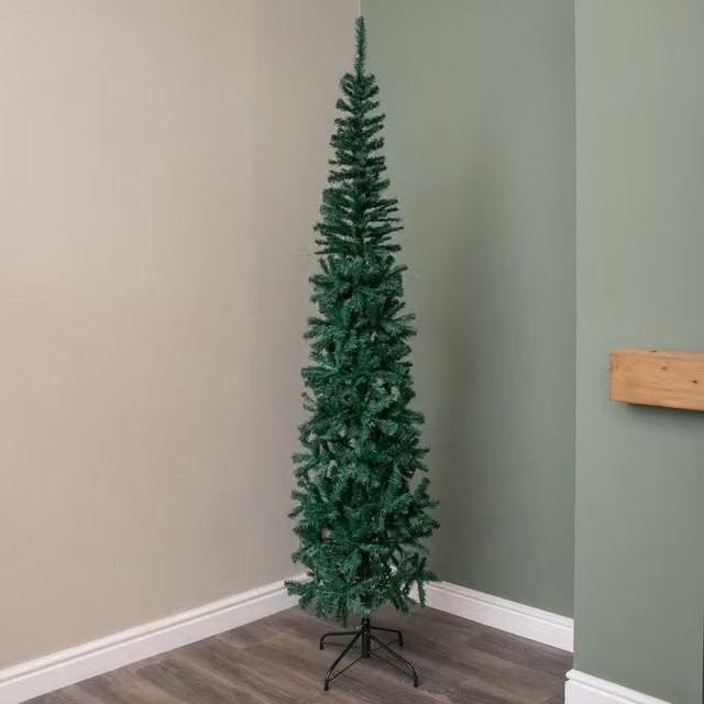 Premier Plain Green Spruce Pine Slim Christmas Tree – 1