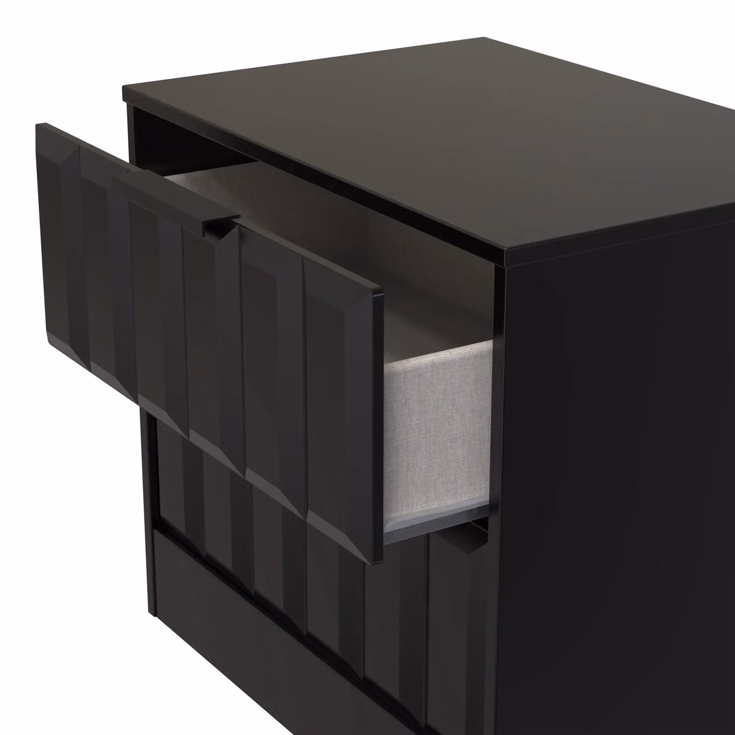 Ready Assembled 2 U Seattle 2 Drawer Side Table in True Black – 3