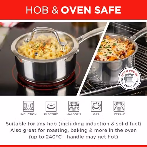 Kuhn Rikon Silver Stainless Steel Saucepan with Glass Lid, 2.3 l – 4