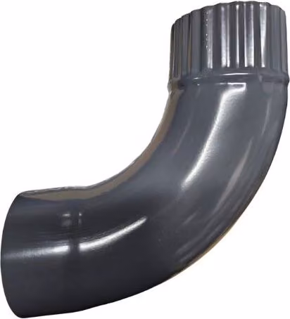 Galeco Galvanised Steel 90 Degree Downpipe Bend, 87mm, Graphite Grey