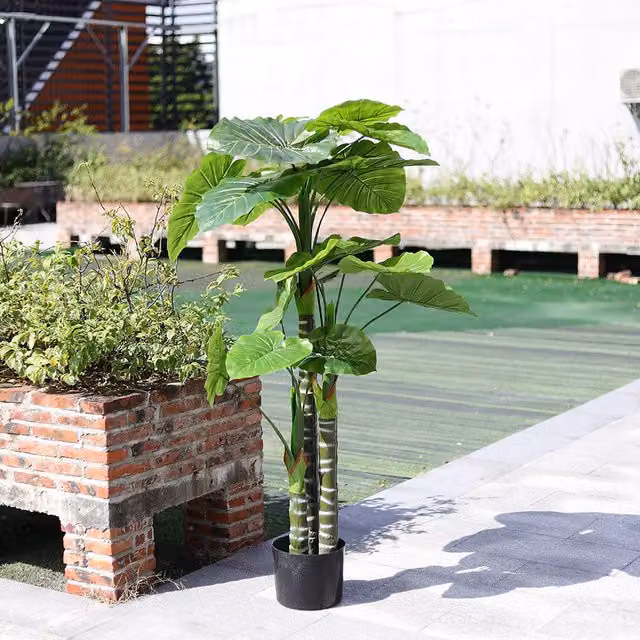 Livingandhome Artificial Dripping Guanyin Tree with Plastic Flowerpot, Green Tabletop Potted Plant