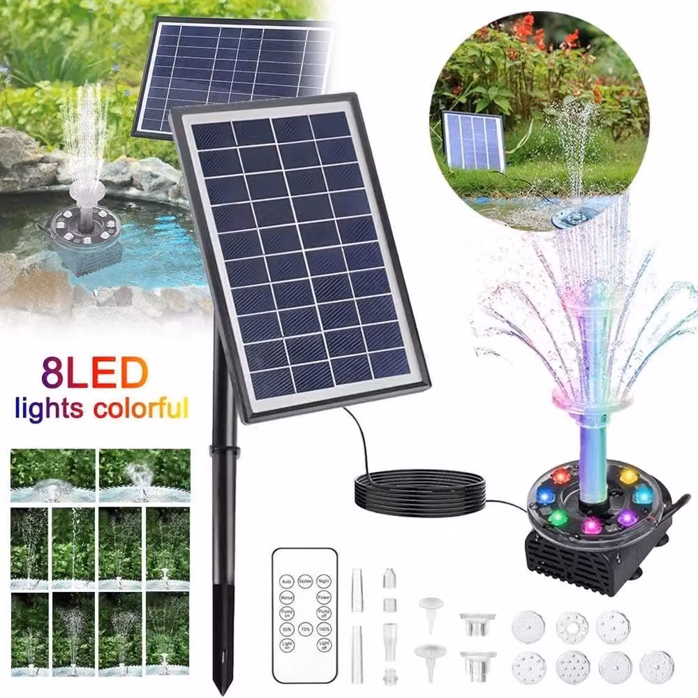 SPETLEK Solar Fountain Pump with Battery Backup, Black – 2