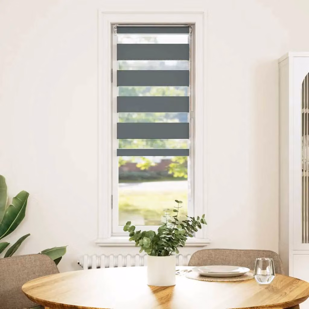 Berkfield Home Grey Polyester Zebra Blind W/H: 40 x 150 cm – 2