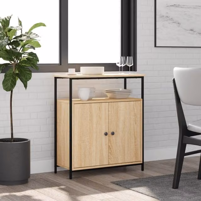 Berkfield Home Sonoma Oak Sideboard in Brown, W/D/H: 70 x 30 x 80 cm – 1