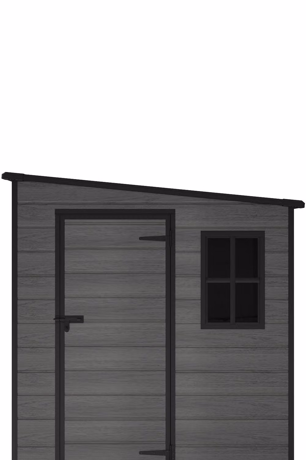 Living and Home Dark Grey Plastic Outdoor Garden Storage Shed with Single Pent Door, W: 182.88 cm, D: 182.88 cm, H: 182.88 cm – 6