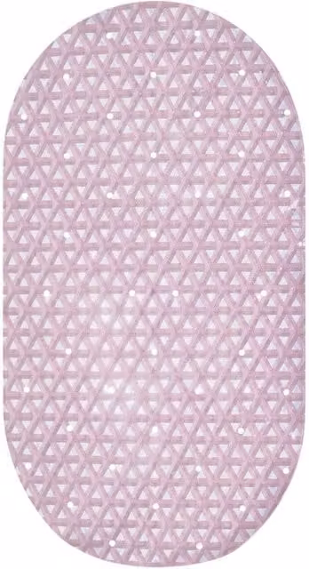 Showerdrape Medina Anti Slip PVC Bath Mat in Pink, W: 69 cm, D: 36 cm