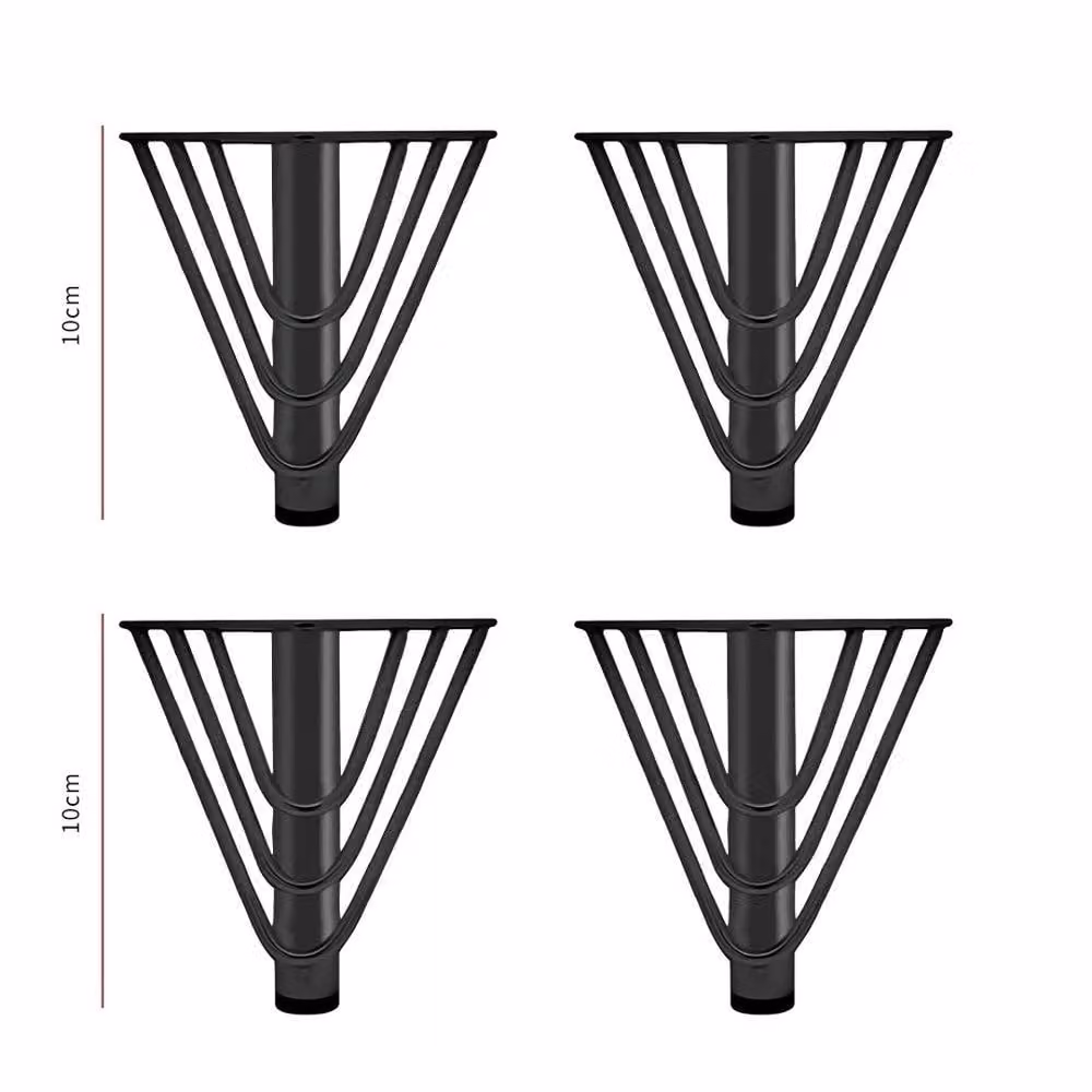 VOGREX Black Metal Hairpin Furniture Legs for Chairs, Cabinets, Beds and Sofas, Height: 10 cm (Set of 4) – 2