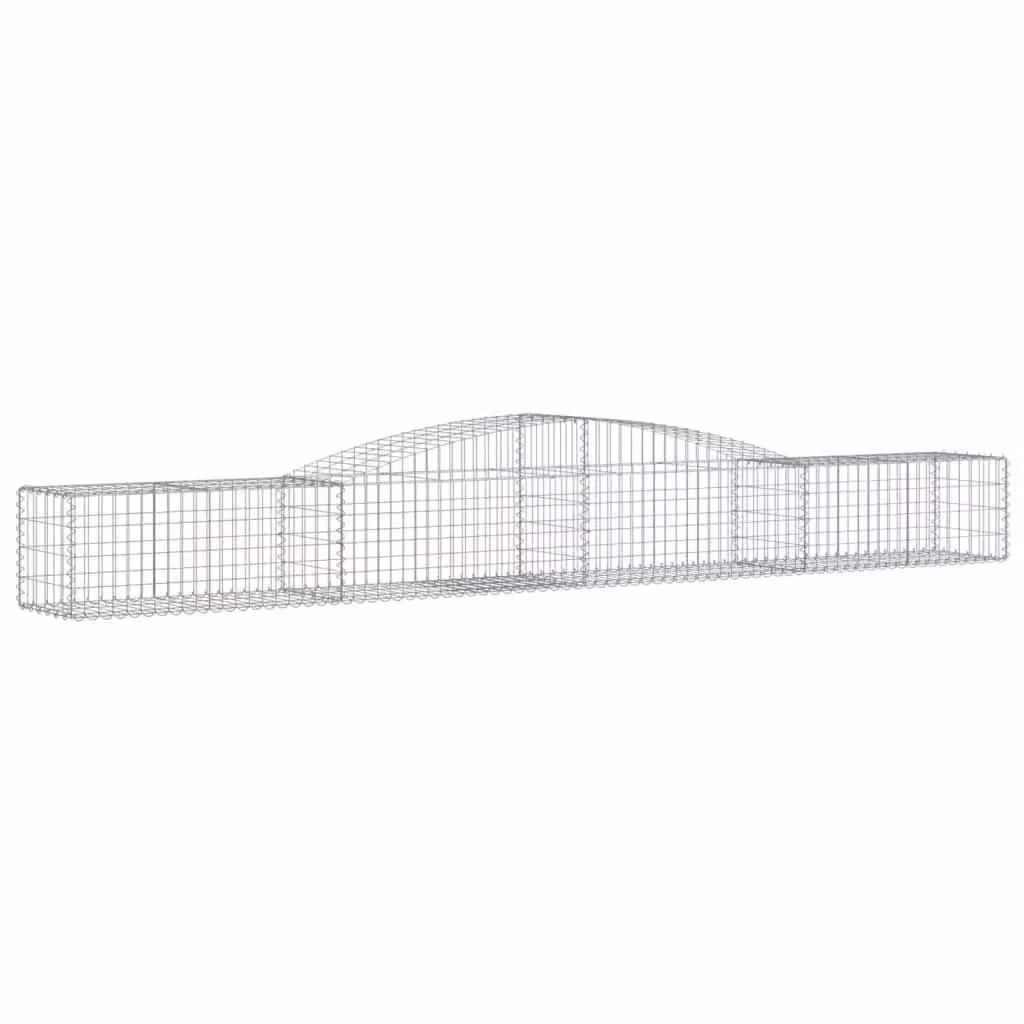 Berkfield Home Arched Gabion Basket in Silver Galvanised Steel, W: 400 cm, D: 50 cm, H: 40-60 cm – 2