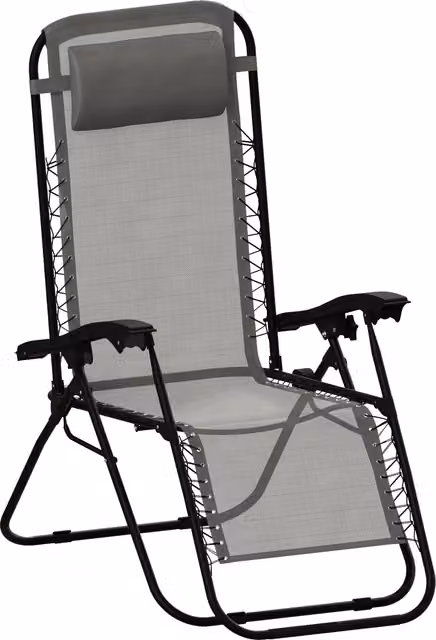 Vida Designs 2 Pack Grey Zero Gravity Chairs with Armrests