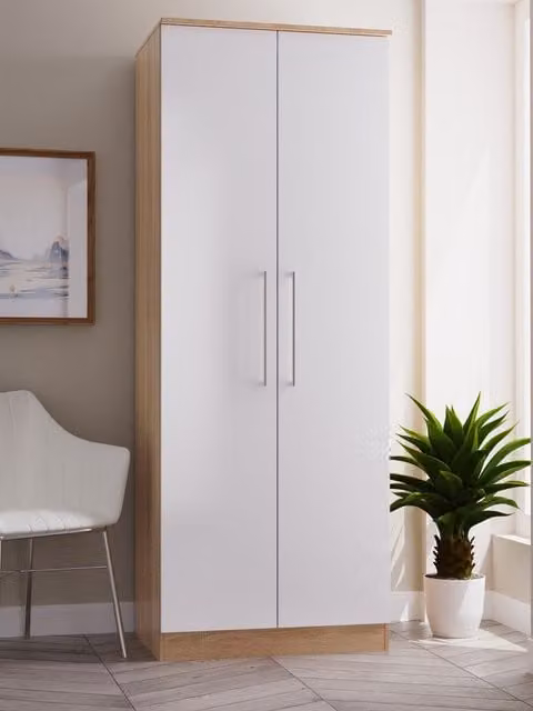Ready Assembled 2 U Gloucester 2 Door Wardrobe in White and Multicolour – 1