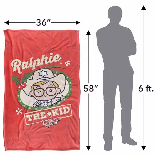 LOGOVISION A Christmas Story Ralphie The Kid Super Soft Red Fleece Throw Blanket W/D/H: 91 x 147 cm – 2