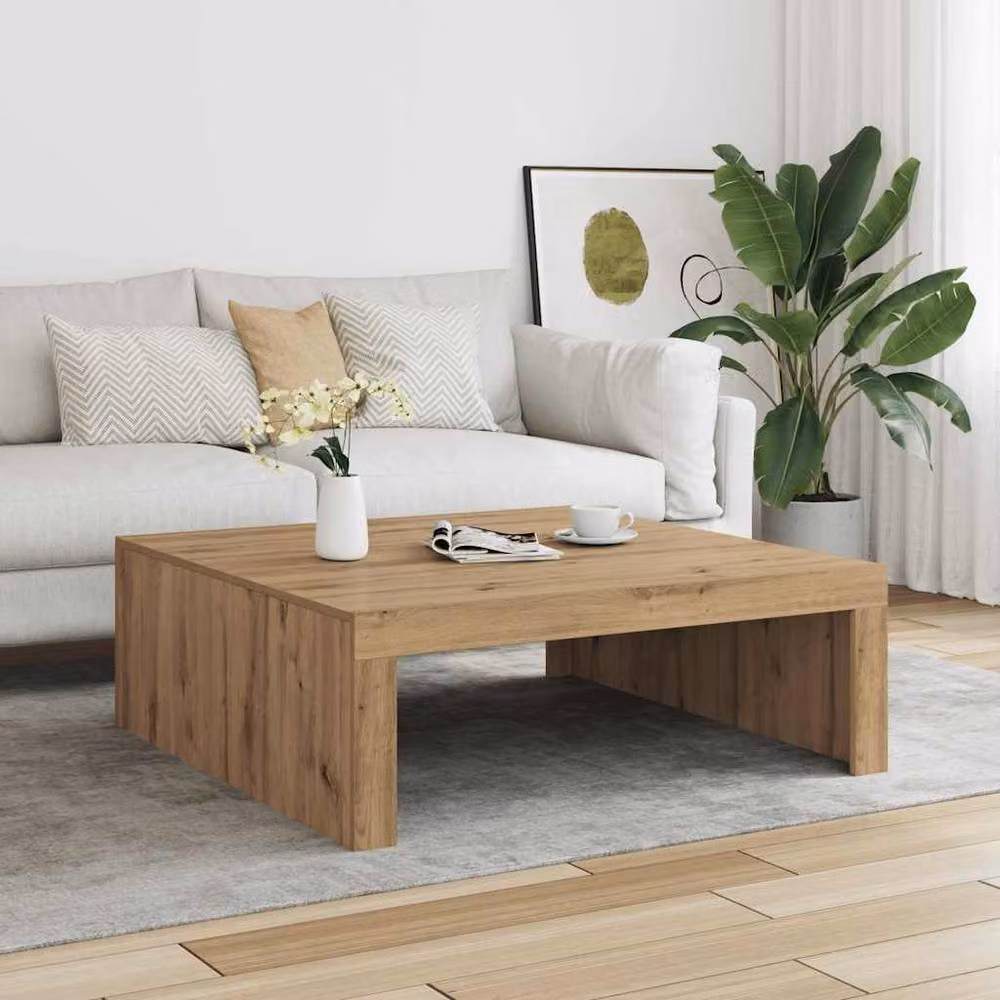 Berkfield Home Artisan Oak Coffee Table in Brown, W/D/H: 100 x 100 x 35 cm – 3