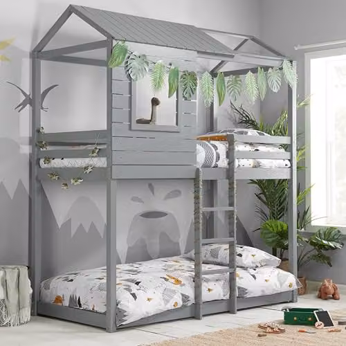 Birlea Adventure Solid Wood Pine Bunk Bed Frame in Grey, W/D/H: 228 x 90 x 197 cm – 2