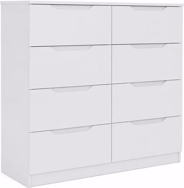 Underfoot Modern 8 Drawer Chest of Drawers in White Oak Finish