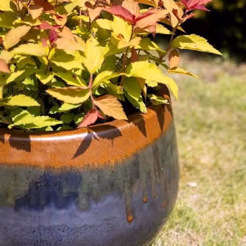 Primrose Terracotta Round Planter in Grey and Blue, Height: 42 cm – 2