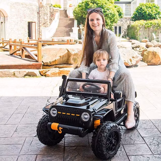Costway Kids Electric Ride on Car with Light and Sound in Black