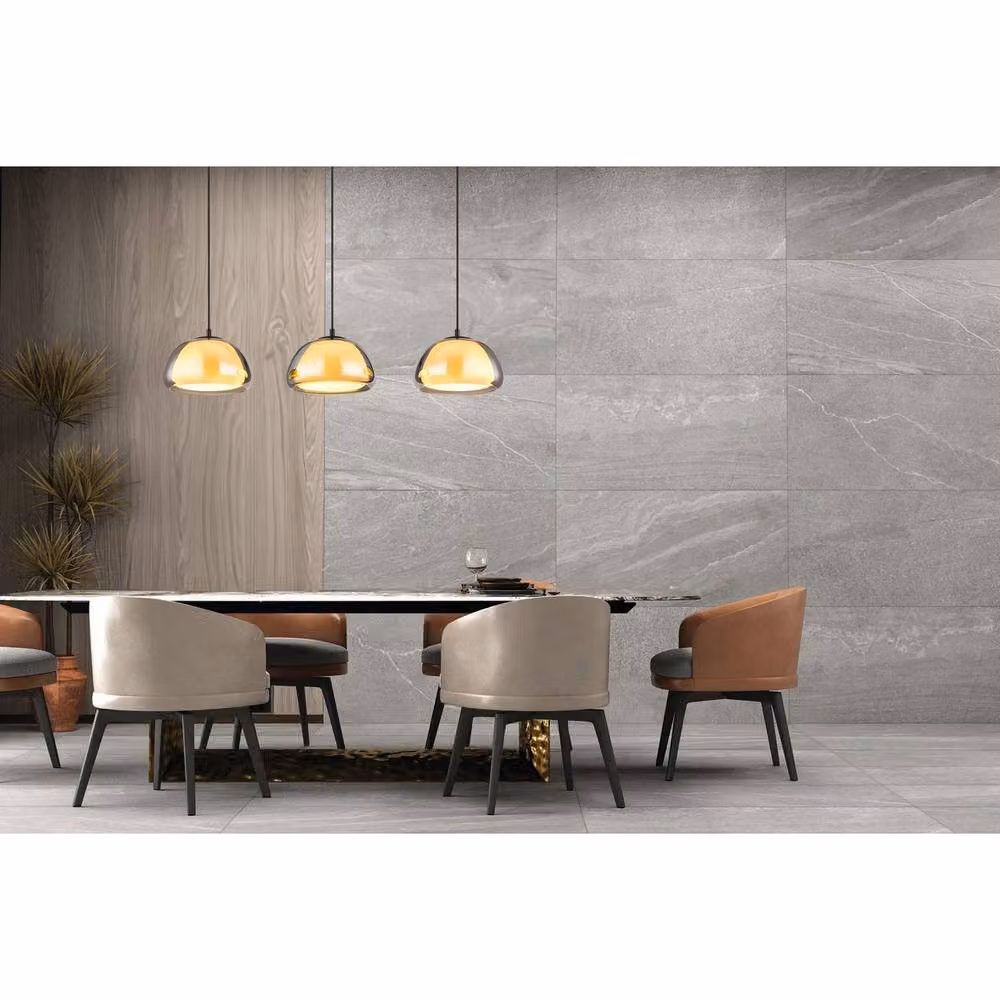 Globo Lighting Jella Bar Pendant Ceiling Light in Black and Smoke Grey Glass with 3x E14 Bulbs, Height Adjustable – 4