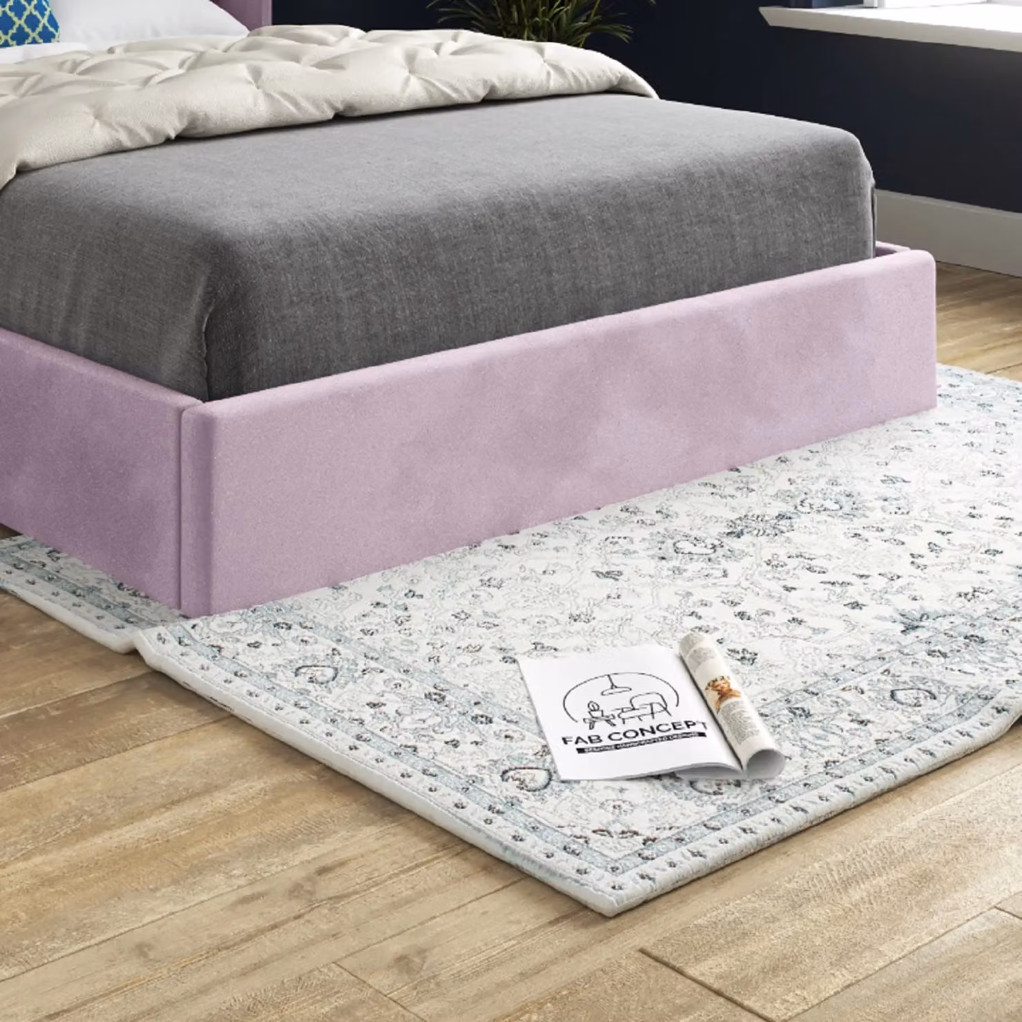 Casani Chesterfield Upholstered Velvet Bed Frame in Pink, W/D/H: 144 x 137 x 200 cm – 4