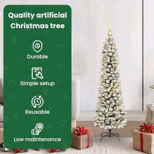 vidaXL Artificial Christmas Tree in White, Height: 120 cm – 4