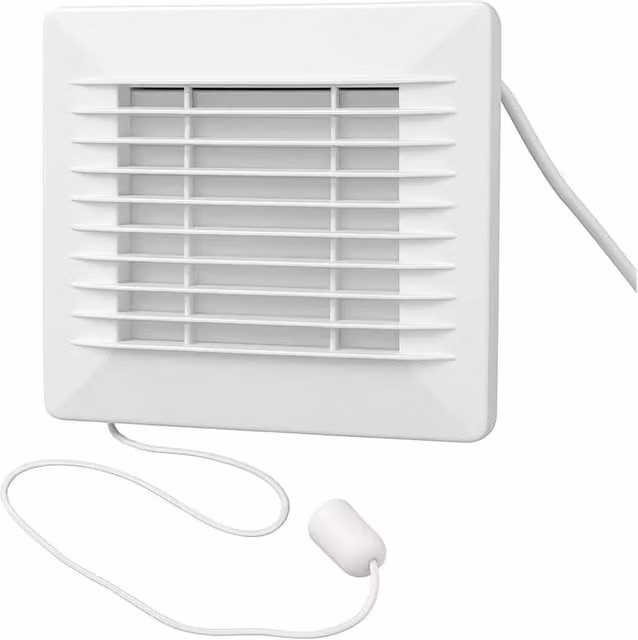 Nordara White Wall Mounted Bathroom Extractor Fan with Pull Cord, 100mm – 1