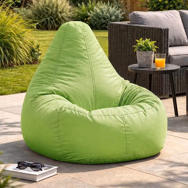 ICON Green Outdoor and Indoor Adult Bean Bag Chair with Water Repellent Fabric – 4