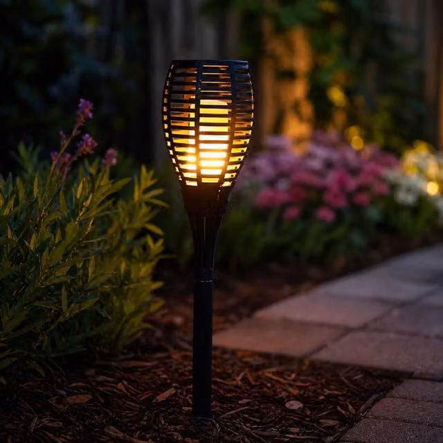 Marco Paul Solar Flickering Flame Lights in Black – 1
