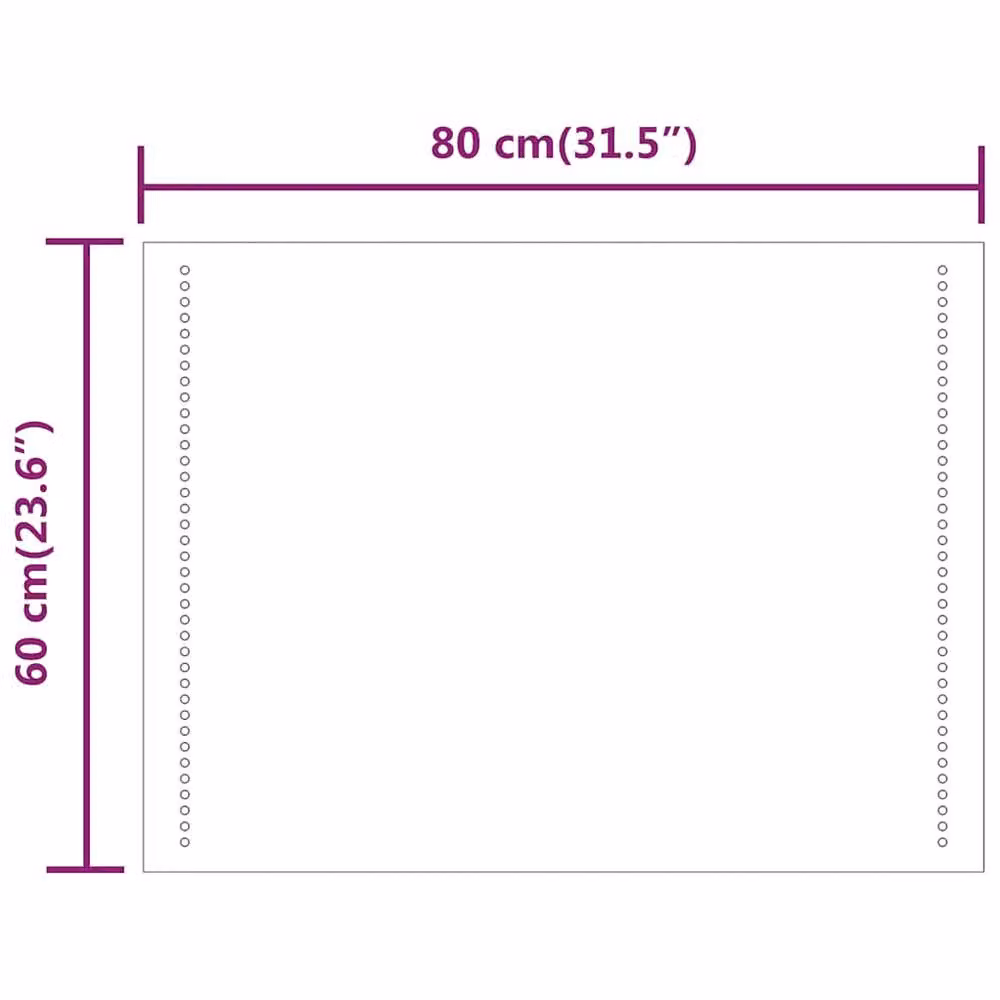 Berkfield Home LED Bathroom Mirror in Clear, W: 80 cm, H: 60 cm – 3