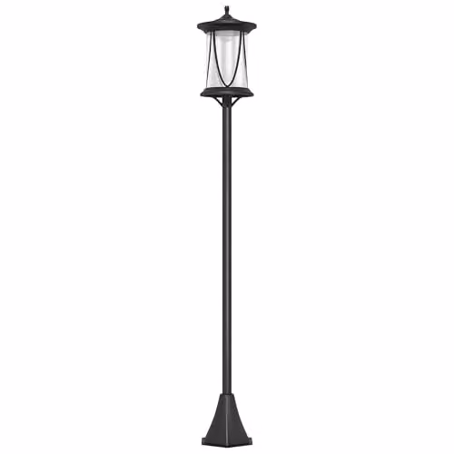 Outsunny Solar LED Outdoor Street Lamp Post in Black with Cool White Light – 1