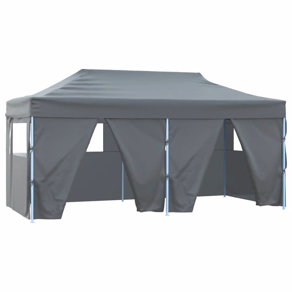 Berkfield Home Professional Folding Party Tent with 3 Sidewalls, Grey Anthracite Steel and PVC, W/D/H: 4 x 3 x 3.15 m – 2