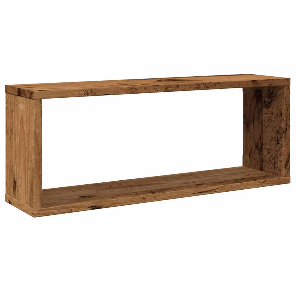 Berkfield Home Wall Mounted Cube Shelves, 6 Piece Set in Old Wood Brown, W: 60 cm, D: 23 cm, H: 15 cm – 3