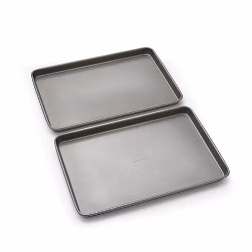 Morphy Richards Non-Stick Carbon Steel Rectangular Baking Sheet Set, Grey, W: 38.1 cm, D: 25.4 cm, H: 2.0 cm – 1