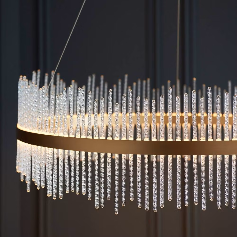 Netlighting Trapani Pendant Ceiling Light in Gold and Transparent Glass – 3