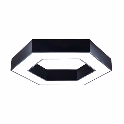 ENER-J Modern Hexagon LED Pendant Light, Black, 25W, 6500K Daylight, W/D/H: 60 x 60 x 10 cm