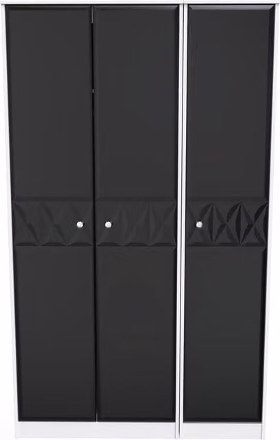 Ready Assembled 2 U Toledo 3 Door Wardrobe in Matt True Black