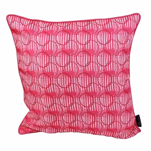 Peggy Wilkins Musical Pink Square Water-Resistant Outdoor and Indoor Seat Cushion, W/D/H: 45 x 45 x 45 cm