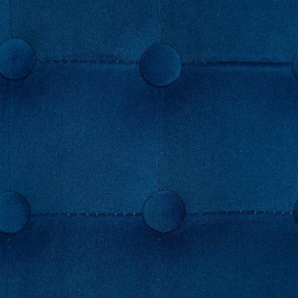 Wyld Haus Dimano Blue Velvet Diamond Tufted Square Ottoman with Wood Frame – 6