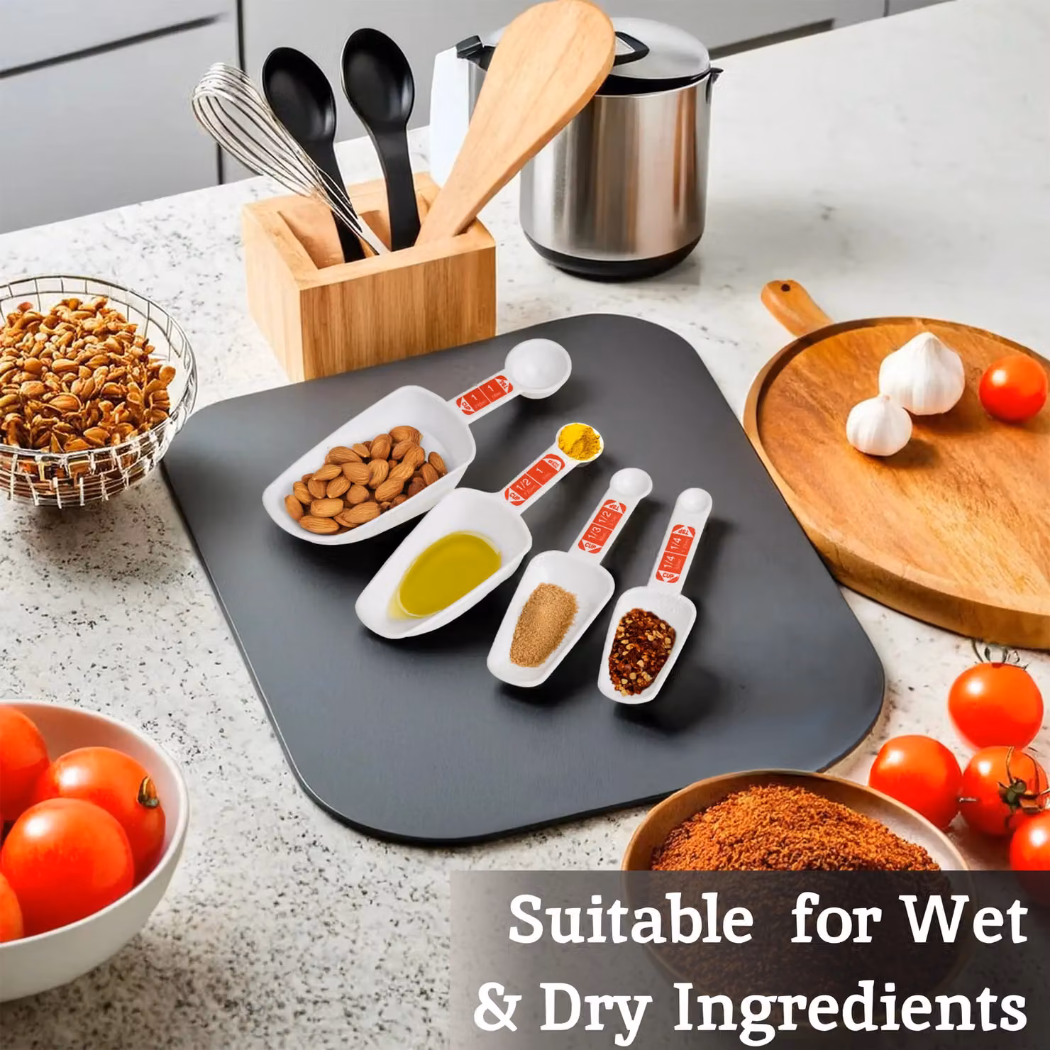 Orsina White Plastic Versatile Measuring Spoon Set for Baking – 4